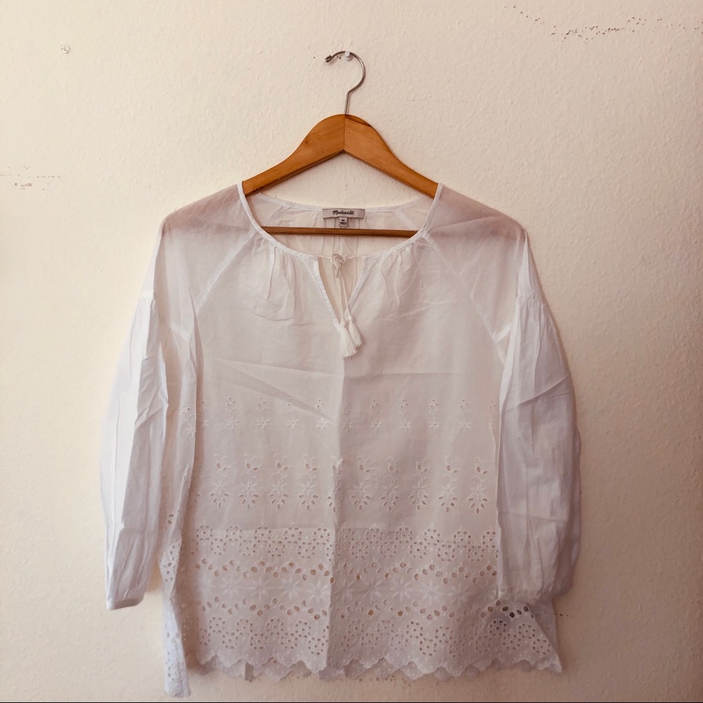 Madewell Eyelet Blouse in White